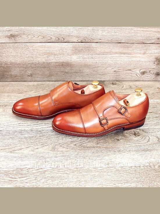 * NIB * $450 Allen Edmonds PIERCE Monkstrap 7 D Walnut * add $15 new Trees main image 5